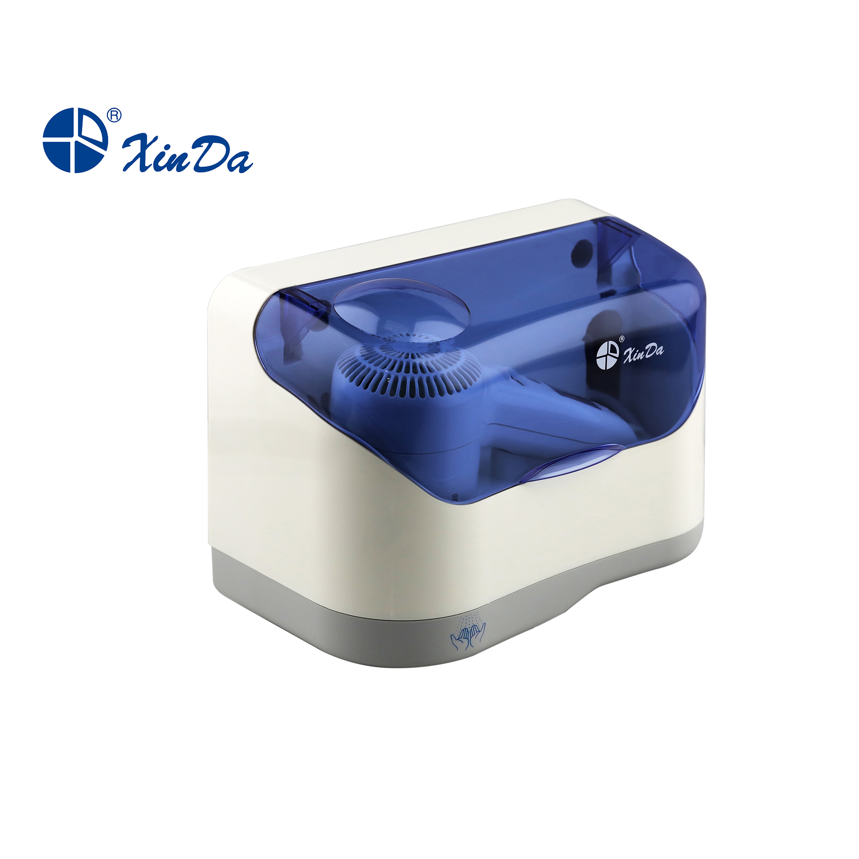 Die XINDA Smart Sensor Low Noise High Quality Haar- und Händetrockner-Kombination MGQ 120 ABS Weiß & Blau für Zuhause und Hotel